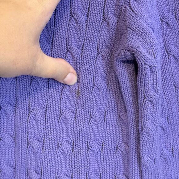 Ralph Lauren Cable Knit Sweater Purple Large - Picture 5 of 7